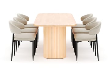 Kopparbo Matbord 200 cm med 6 Sawako Stolar - Natur - Products - Möbler - Bord & matgrupp - Matgrupp