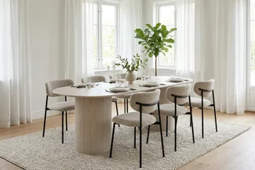 Kopparbo Matbord Oval 180x90 cm Fanér - Vitlaserad ek - Products - Möbler - Bord & matgrupp - Matbord & köksbord