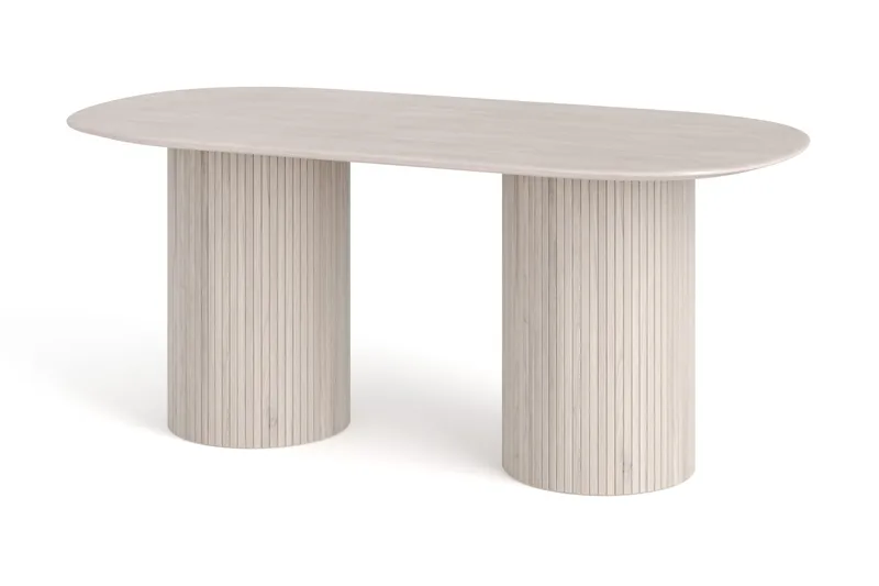 Kopparbo Matbord Oval 180x90 cm Fanér - Vitlaserat - Products - Möbler - Bord & matgrupp - Matbord & köksbord