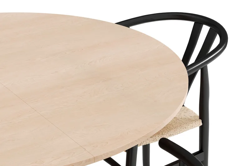 Kopparbo Matgrupp 130 cm Rund Förlängningsbart med 4 Dastoori Matstolar - Whitewash - Products - Möbler - Bord & matgrupp - Matgrupp