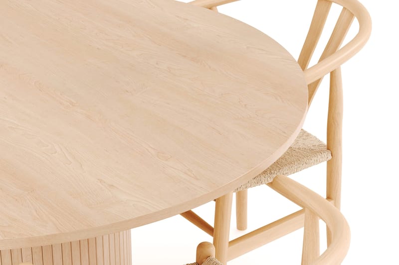 Kopparbo Matgrupp 130 cm Rund med 4 Dastoori Matstol - 2220068-4,2223288-1 - Beige - Products - Möbler - Bord & matgrupp - Matgrupp