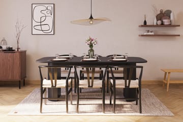 Kopparbo Matgrupp 200 cm med 6 Dastoori Matstolar - Svart - Products - Möbler - Bord & matgrupp - Matgrupp