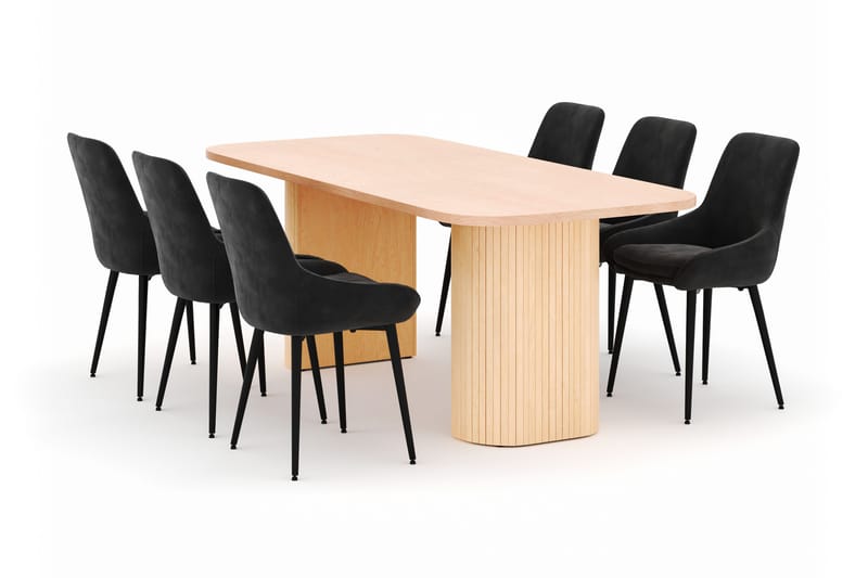 Kopparbo Matgrupp 200x90cm med 6 Alsarp Matstolar - Natural - Products - Möbler - Bord & matgrupp - Matgrupp
