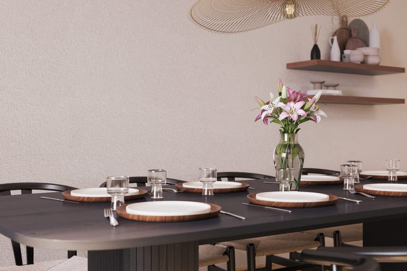 Kopparbo Matgrupp 240 cm med 8 Dastoori Matstolar - Svart - Products - Möbler - Bord & matgrupp - Matgrupp