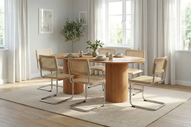 Kopparbo Matgrupp oval 180 cm Ek med 6 Build Matstolar - Ek - Products - Möbler - Bord & matgrupp - Matgrupp