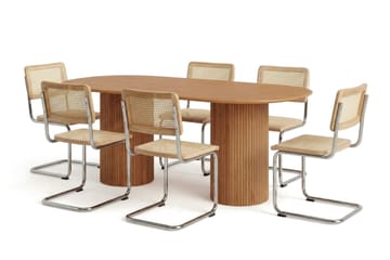 Kopparbo Matgrupp oval 180 cm Ek med 6 Build Matstolar - Ek - Products - Möbler - Bord & matgrupp - Matgrupp