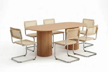 Kopparbo Matgrupp oval 180 cm Ek med 6 Build Matstolar - Ek - Products - Möbler - Bord & matgrupp - Matgrupp