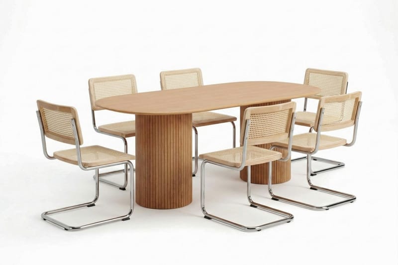 Kopparbo Matgrupp oval 180 cm Ek med 6 Build Matstolar - Ek - Products - Möbler - Bord & matgrupp - Matgrupp