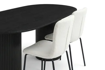 Kopparbo Matgrupp oval 180 cm Svart med 6 Katy Matstolar - Svart - Products - Möbler - Bord & matgrupp - Matgrupp