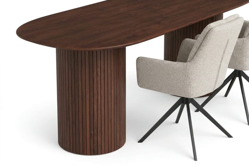 Kopparbo Matgrupp oval 180 cm Valnöt med 6 Torsby Matstolar - Valnöt - Products - Möbler - Bord & matgrupp - Matgrupp
