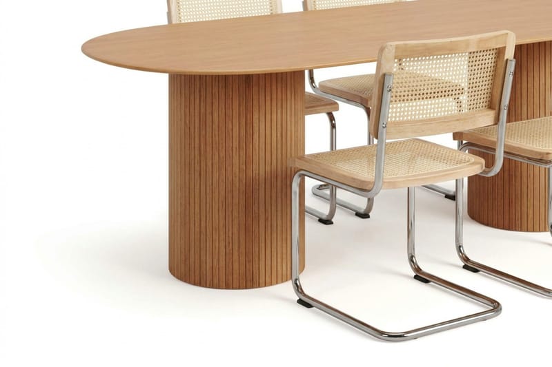 Kopparbo Matgrupp oval 220 cm Ek med 6 Build Matstolar - Ek - Products - Möbler - Bord & matgrupp - Matgrupp
