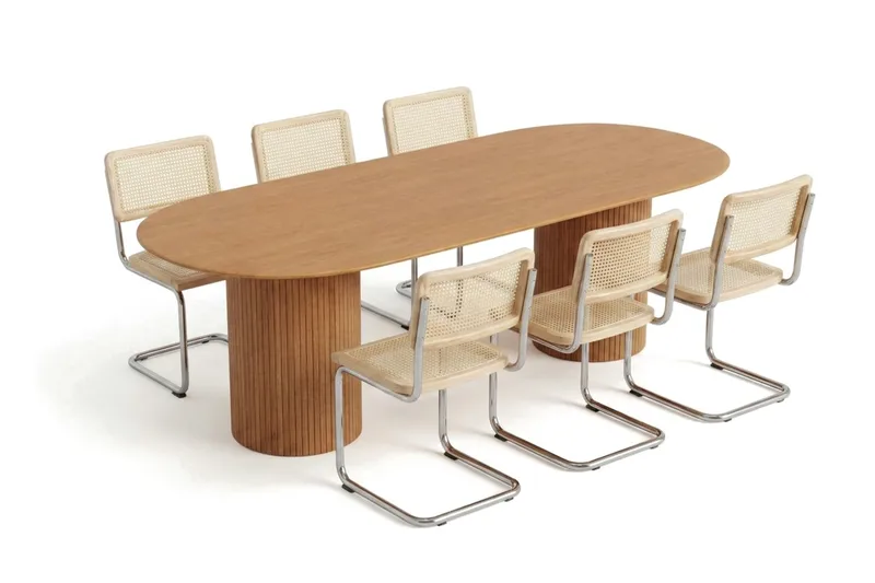 Kopparbo Matgrupp oval 220 cm Ek med 6 Build Matstolar - Ek - Products - Möbler - Bord & matgrupp - Matgrupp