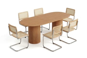 Kopparbo Matgrupp oval 220 cm Ek med 6 Build Matstolar - Ek - Products - Möbler - Bord & matgrupp - Matgrupp