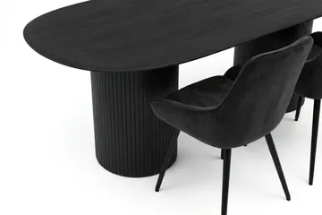 Kopparbo Matgrupp oval 220 cm Svart med 8 Alsarp Matstolar - Svart - Products - Möbler - Bord & matgrupp - Matgrupp
