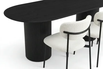 Kopparbo Matgrupp oval 220 cm Svart med 8 Lucy Matstolar - Svart - Products - Möbler - Bord & matgrupp - Matgrupp
