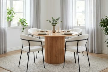 Kopparbo Matgrupp runt 110 cm Ek med 4 Karol Matstolar - Ek - Products - Möbler - Bord & matgrupp - Matgrupp