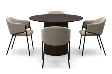 Kopparbo Matgrupp runt 110 cm Rökt Ek med 4 Filip Matstolar - Rökt ek - Products - Möbler - Bord & matgrupp - Matgrupp