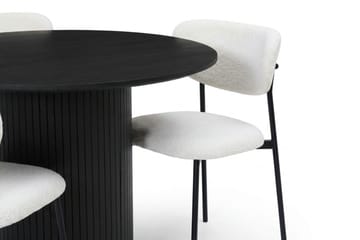 Kopparbo Matgrupp runt 110 cm Svart med 4 Lucy Matstolar - Svart - Products - Möbler - Bord & matgrupp - Matgrupp