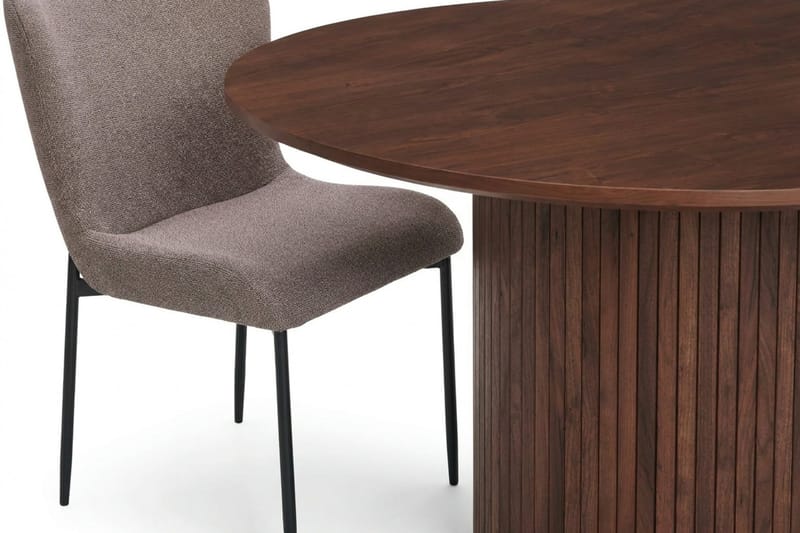 Kopparbo Matgrupp runt 110 cm Valnöt med 4 Elsie Matstolar - Valnöt/Grå - Products - Möbler - Bord & matgrupp - Matgrupp