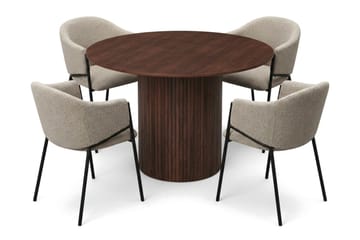 Kopparbo Matgrupp runt 110 cm Valnöt med 4 Filip Matstolar - Valnöt - Products - Möbler - Bord & matgrupp - Matgrupp