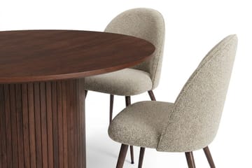 Kopparbo Matgrupp runt 110 cm Valnöt med 4 Nibe Plus Matstolar - Valnöt - Products - Möbler - Bord & matgrupp - Matgrupp