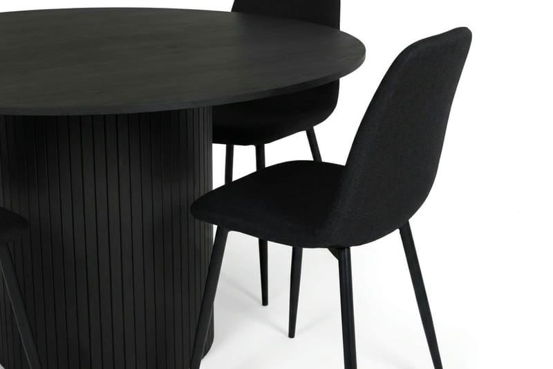 Kopparbo Matgrupp runt 130 cm Svart med 6 Nibe Matstolar - Svart - Products - Möbler - Bord & matgrupp - Matgrupp