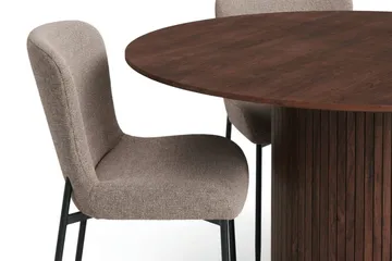 Kopparbo Matgrupp runt 130 cm Valnöt med 6 Elsie Matstolar - Valnöt/Grå - Products - Möbler - Bord & matgrupp - Matgrupp