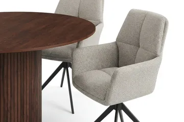Kopparbo Matgrupp runt 130 cm Valnöt med 6 Torsby Matstolar - Valnöt - Products - Möbler - Bord & matgrupp - Matgrupp