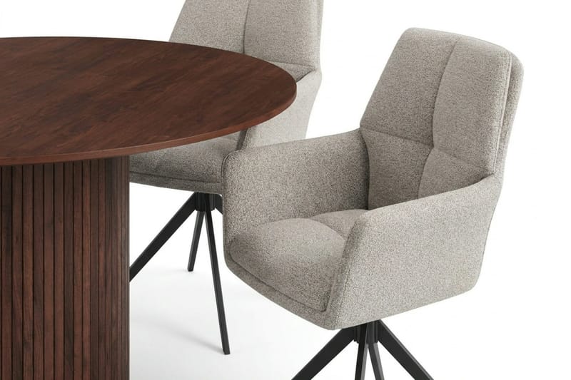 Kopparbo Matgrupp runt 130 cm Valnöt med 6 Torsby Matstolar - Valnöt - Products - Möbler - Bord & matgrupp - Matgrupp
