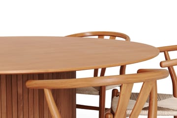 Kopparbo Matgrupp runt 150 cm Ek med 6 Dastoori Matstolar - Ek - Products - Möbler - Bord & matgrupp - Matgrupp
