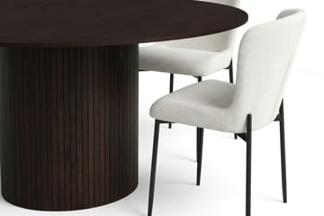 Kopparbo Matgrupp runt 150 cm Rökt Ek med 6 Elsie Matstolar - Rökt ek/Vit - Products - Möbler - Bord & matgrupp - Matgrupp