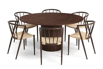 Beige/Metallben Rökt ek Winston - Mörkbrun