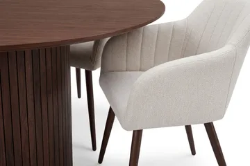 Kopparbo Matgrupp runt 180 cm Valnöt med 8 Filippa Matstolar - Valnöt - Products - Möbler - Bord & matgrupp - Matgrupp