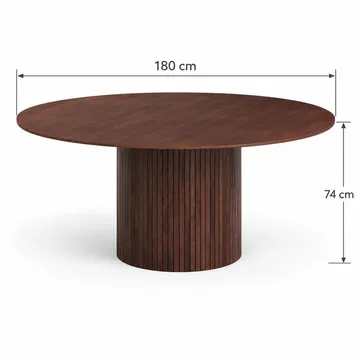 Kopparbo Matgrupp runt 180 cm Valnöt med 8 Jolie Matstolar - Valnöt - Products - Möbler - Bord & matgrupp - Matgrupp
