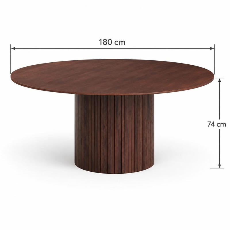Kopparbo Matgrupp runt 180 cm Valnöt med 8 Jolie Matstolar - Valnöt - Products - Möbler - Bord & matgrupp - Matgrupp
