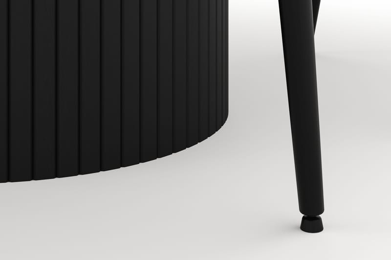 Kopparbo Rund Matgrupp 106-156cm med 4 Alsarp Matstolar - Svart - Products - Möbler - Bord & matgrupp - Matgrupp