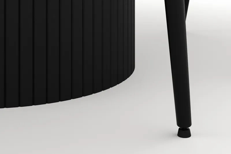 Kopparbo Rund Matgrupp 106-156cm med 4 Alsarp Matstolar - Svart - Products - Möbler - Bord & matgrupp - Matgrupp