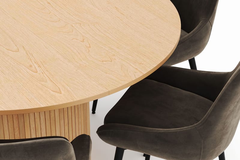 Kopparbo Rund Matgrupp 130-150 cm 6 Alsarp Matstolar - Natural - Products - Möbler - Bord & matgrupp - Matgrupp