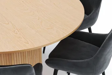 Kopparbo Rund Matgrupp 130-150 cm 6 Alsarp Matstolar - Natural - Products - Möbler - Bord & matgrupp - Matgrupp