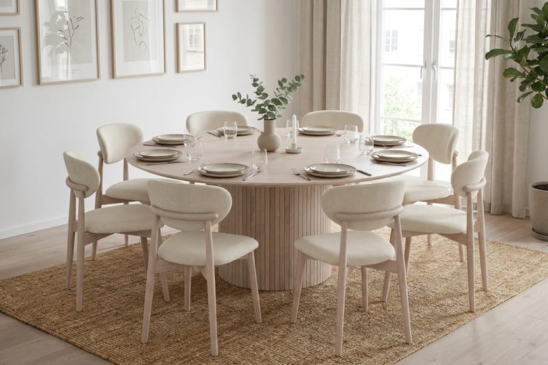 Kopparbo Runt Matbord 180 cm Fanér - Vitlaserad ek - Products - Möbler - Bord & matgrupp - Matbord & köksbord