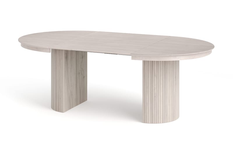 Kopparbo Runt Matbordförlängningsbart 120-220 cm Fanér - Vitlaserat - Products - Möbler - Bord & matgrupp - Matbord & köksbord