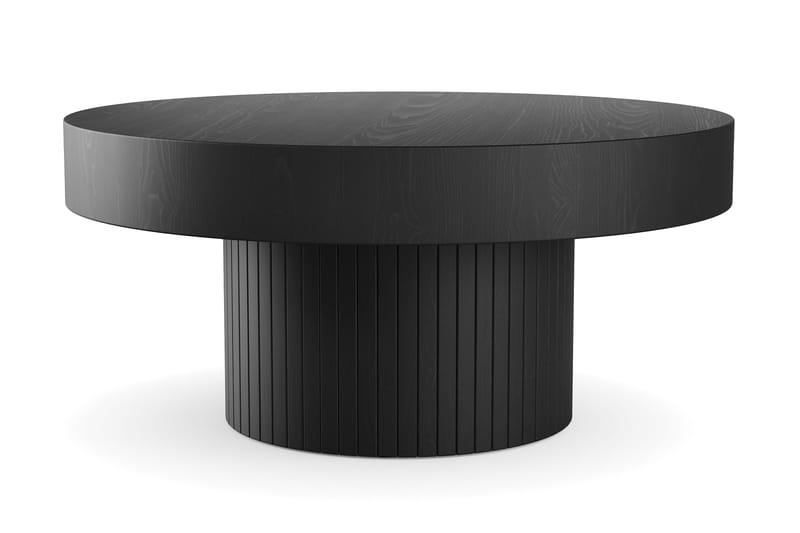 Kopparbo Soffbord 75 cm Runt Svart, Svartlaserad ek