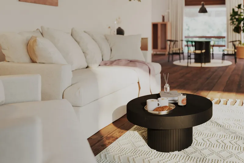 Kopparbo Soffbord 75 cm Runt Svart - Svartlaserad ek - Products - Möbler - Bord & matgrupp - Soffbord