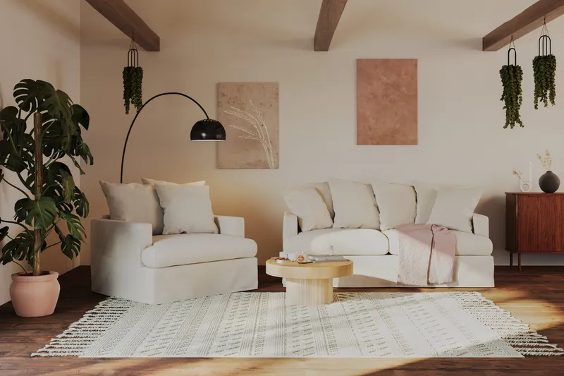 Kopparbo Soffbord 75 cm Runt Vitlaserad Ek - Ljust vitlaserat ekträ - Products - Möbler - Bord & matgrupp - Soffbord