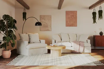 Kopparbo Soffbord 90 cm Runt Vitlaserad Ek - Vitlaserad ek - Products - Möbler - Bord & matgrupp - Soffbord
