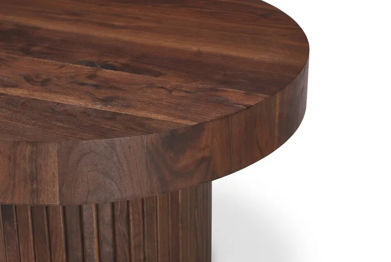 Kopparbo Soffbord Rund 85 cm tjock bordsskiva - Valnöt - Products - Möbler - Bord & matgrupp - Soffbord
