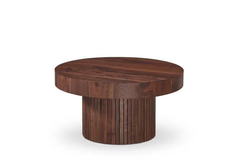 Kopparbo Soffbord Rund 85 cm tjock bordsskiva - Valnöt - Products - Möbler - Bord & matgrupp - Soffbord