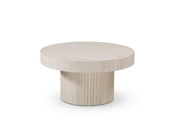 Kopparbo Soffbord Rund 85 cm tjock bordsskiva - Vitlaserad - Products - Möbler - Bord & matgrupp - Soffbord