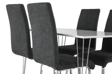 Kronblom Matgrupp 120 cm med 4 Cibus Stol - Vit/Krom/Grå - Products - Möbler - Bord & matgrupp - Matgrupp