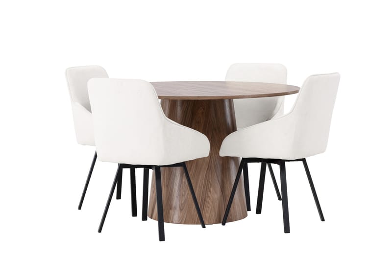 Lanzo Matgrupp 120 cm Rund med 4 Rosie Stolar - Natur - Products - Möbler - Bord & matgrupp - Matgrupp